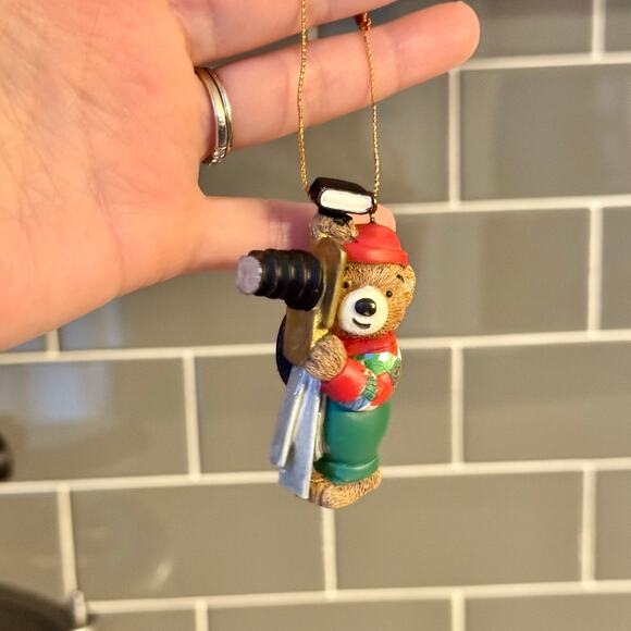 1990s Vintage 1994 Hallmark Photographer Teddy Bear Magnet Ornament Photography - Picture 2 of 5